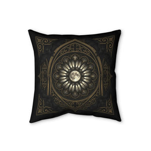 Circular moon mandala pattern on a DipaliZ decorative cushion