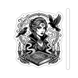 3 inch size of the DipaliZ witchy grimoire die-cut sticker