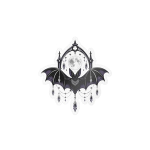 Gothic bat moon kiss-cut vinyl decal - home decor decals