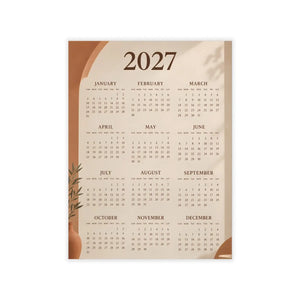Fine dark lettering detail on the DipaliZ minimal beige calendar wall decal