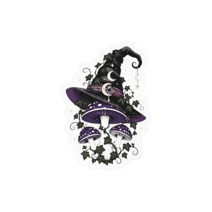 Mystical witch hat mushroom kiss-cut vinyl decal - home decor decals