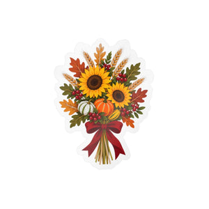 Autumn sunflower bouquet kiss-cut vinyl decal - home decor decals