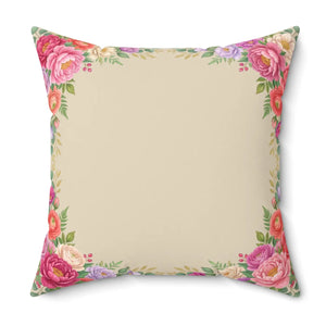 Floral Photo Pillow – Personalized Square Decorative Throw Pillow