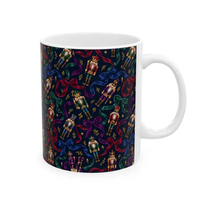 Festive nutcracker pattern ceramic mug - mugs