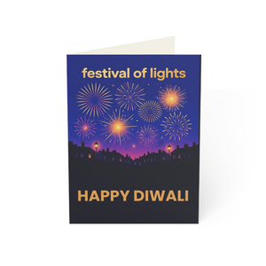Personalized, Happy Diwali Greeting Card — Festival of Lights Fireworks Design