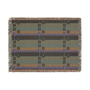 Woven Throw Blanket — Colorblock Striped Pattern Cozy Home Decor