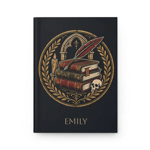 Gothic Booklover Hardcover Journal — Personalized Lined Notebook