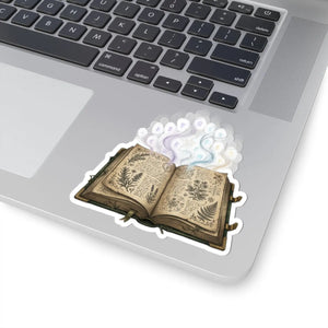 Magic Book Sticker — Vintage Grimoire Witch Spellbook Kiss-Cut Sticker