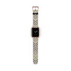 Chevron Pattern Watch Band — Neutral Geometric Apple Watch Strap