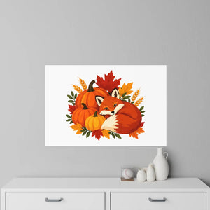 Autumn fox and pumpkins fall wall decal - decals