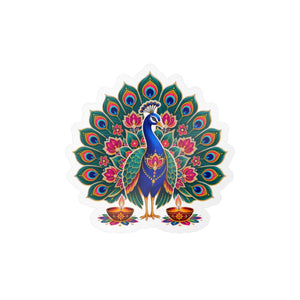 Peacock mandala kiss-cut vinyl decal - home decor decals
