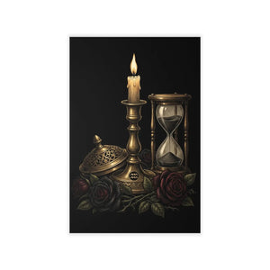 Antique hourglass still life on a DipaliZ gothic wall decal