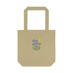 Personalized, Embroidered 'Cheers to New Beginnings' Floral Tote