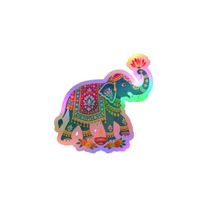 Decorative indian elephant kiss-cut vinyl decal - home decor decals