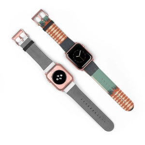 Boho Tie-Dye Watch Band – Green & Terracotta Patterned Apple Watch Strap