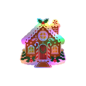 Gingerbread house christmas kiss-cut vinyl decal - home decor decals