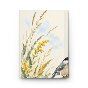 Personalized name songbird & wildflower hardcover journal - journals