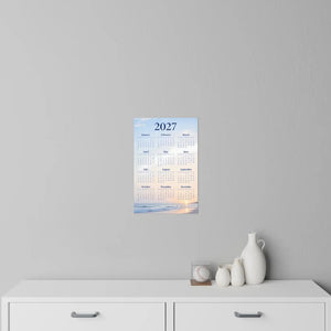 Beach sunset wall calendar decal by DipaliZ, largest size 24 by 36 inches