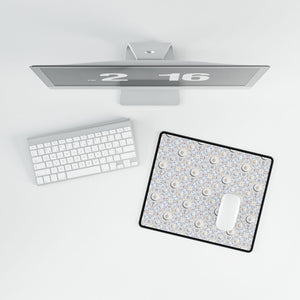 Floral Moon Pattern Desk Mat — Large Decorative Mousepad for Home Office