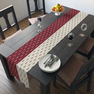 Rust & Cream Minimal Pine Table Runner — Rustic Holiday Dining Decor