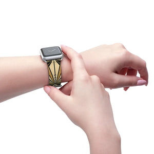 Art deco sunburst watch band, geometric vintage apple strap - bands