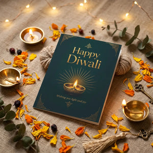 Happy diwali greeting card – festive diya wishes of light and joy - cards