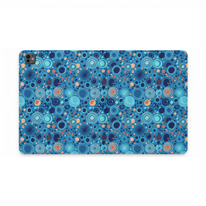 Blue Retro Circles Tablet Folio Case — Geometric Oceanic Pattern