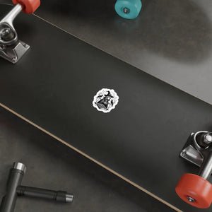 Notched upper profile of the DipaliZ grimoire die-cut sticker