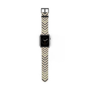 Chevron Pattern Watch Band — Neutral Geometric Apple Watch Strap