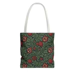 Vintage william morris-inspired botanical pomegranate tote bag - bags