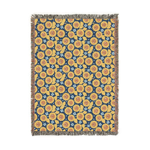Boho Floral Woven Blanket