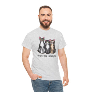 Three Cats, Triple the cuteness, Unisex Heavy Cotton Tee