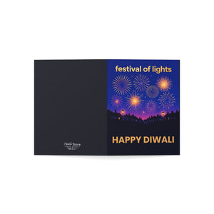 Personalized, Happy Diwali Greeting Card — Festival of Lights Fireworks Design