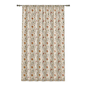 DipaliZ 50 by 84 inch polyester sheer curtain with a beige floral repeat