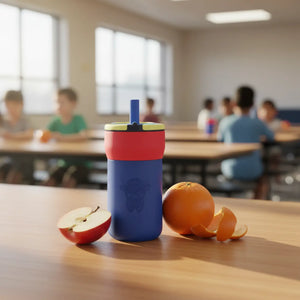 12oz Kids Leakproof Straw Tumbler, Engraved Cute Yak Design Kid-friendly Water Bottle - Tumblers
