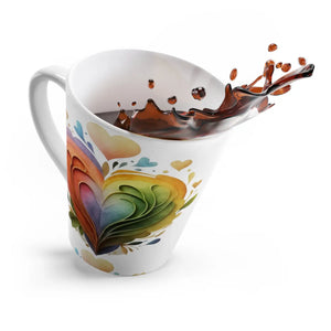 Charming Hearts Latte Mug 12oz White Ceramic - Dipaliz - Mugs
