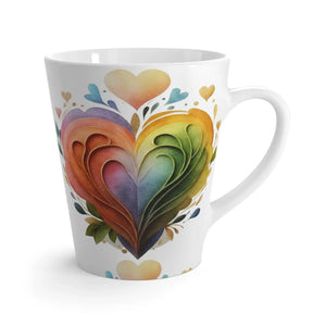 Charming Hearts Latte Mug 12oz White Ceramic - Dipaliz - Mugs
