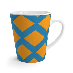 Blue Pattern Latte Mug - Durable Ceramic Art Design - Dipaliz - 12oz - Mugs