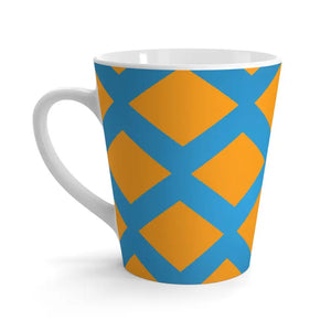 Blue Pattern Latte Mug - Durable Ceramic Art Design - Dipaliz - 12oz - Mugs
