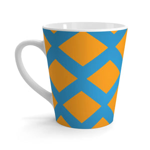 Blue Pattern Latte Mug – Durable Ceramic 12oz - Dipaliz - Mugs