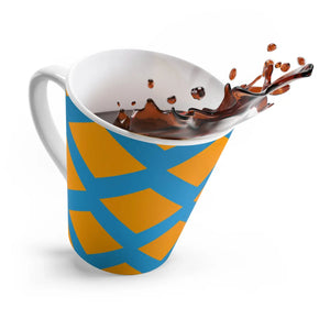 Blue Pattern Latte Mug – Durable Ceramic 12oz - Dipaliz - Mugs