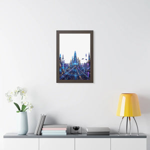 Dipaliz a futuristic city framed vertical poster - posters prints & visual artwork