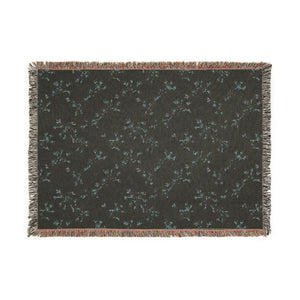 Woven Blanket — Reversible Cozy Throw with Neutral Floral & Speckled Night Sides