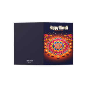 Personalized, Diwali Greeting Card – 'Happy Diwali' Rangoli & Diyas (Single or Bulk Pack)