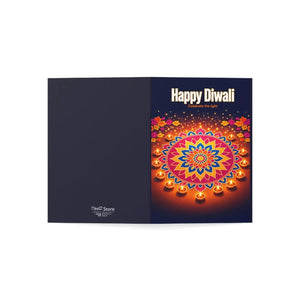 Personalized, Diwali Greeting Card – 'Happy Diwali' Rangoli & Diyas (Single or Bulk Pack)