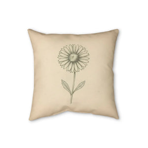 Uneven petals and a three-quarter view daisy on the DipaliZ pillow