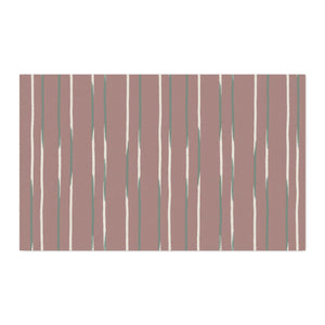 Striped Rose Combed Cotton Fabric by the Yard — Vertical Brushstroke Stripe