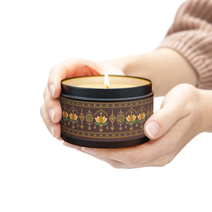 Boho Lotus Pattern Tin Candle