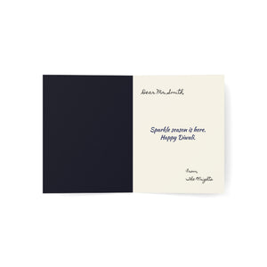 Personalized, Happy Diwali Greeting Card — Festival of Lights Fireworks Design
