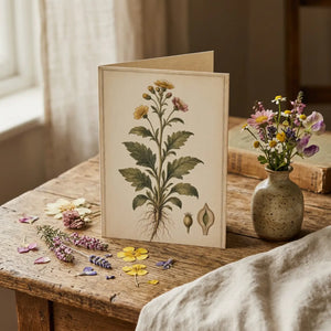 Vintage botanical wildflower thinking of you greeting card - cards